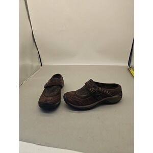 Merrell Womens  Encore Sidestep Clog Mule‎ Shoes Brown Leather Buckle 7